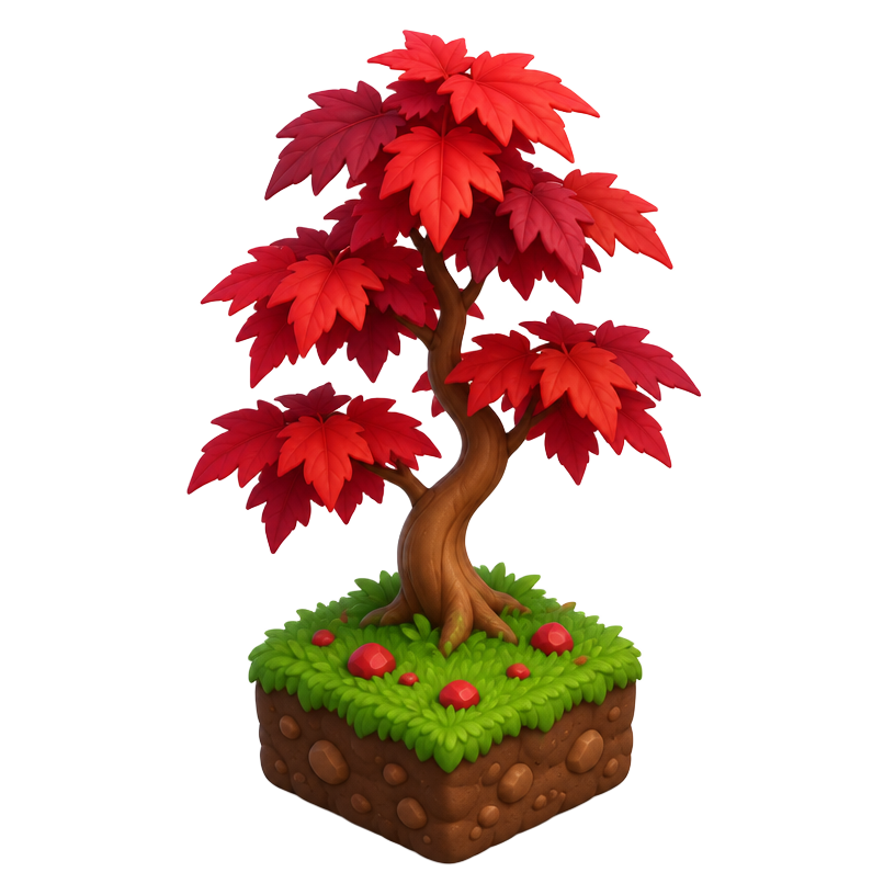Bordo Carmesim, planta 3D sem rosto
