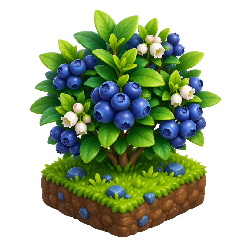 Mirtilo Safira, planta 3D sem rosto