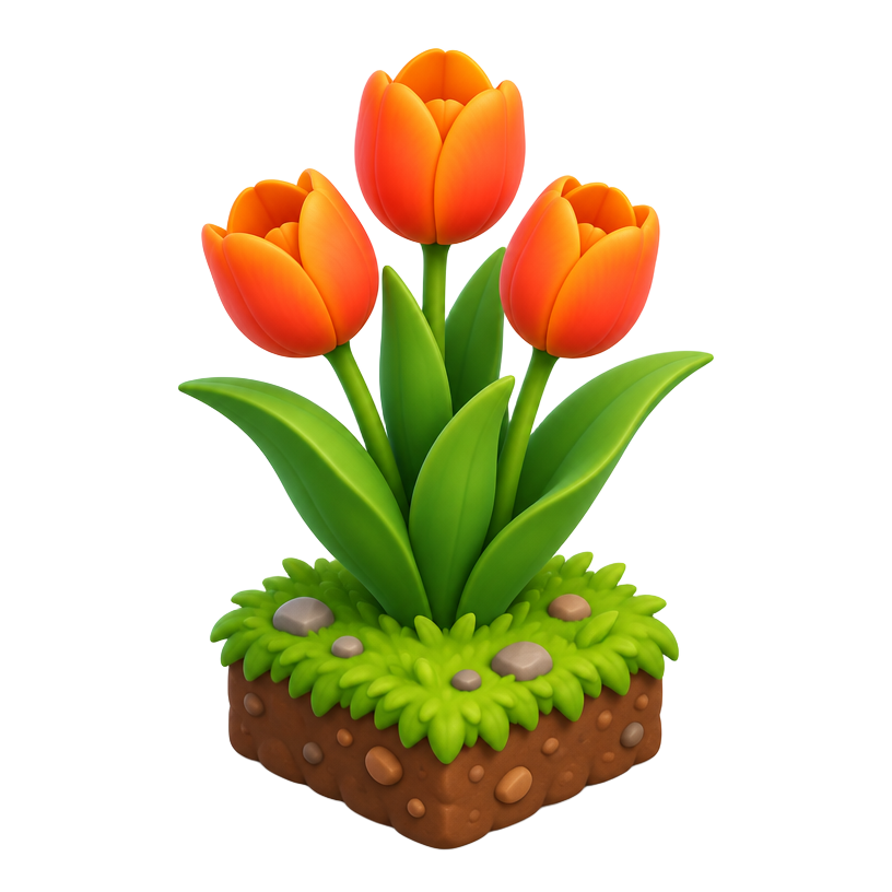 Tulipa Solar, planta 3D sem rosto
